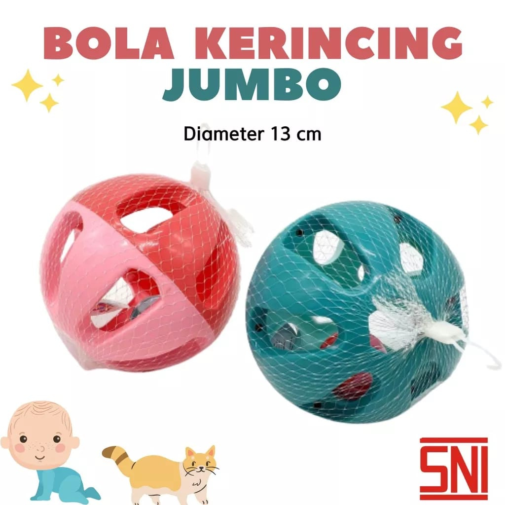 Mainan Bayi Kerincingan Krincingan Bola Besar kemasan jaring Jala Mainan Edukasi Anak