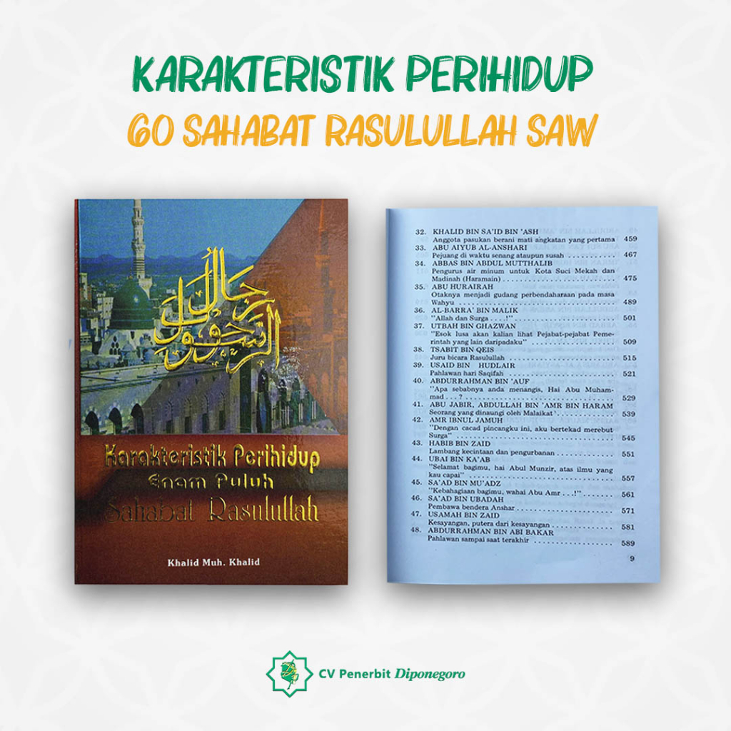 Buku Islami Karakteristik Perihidup 60 Sahabat Rasulullah SAW | Penerbit Diponegoro