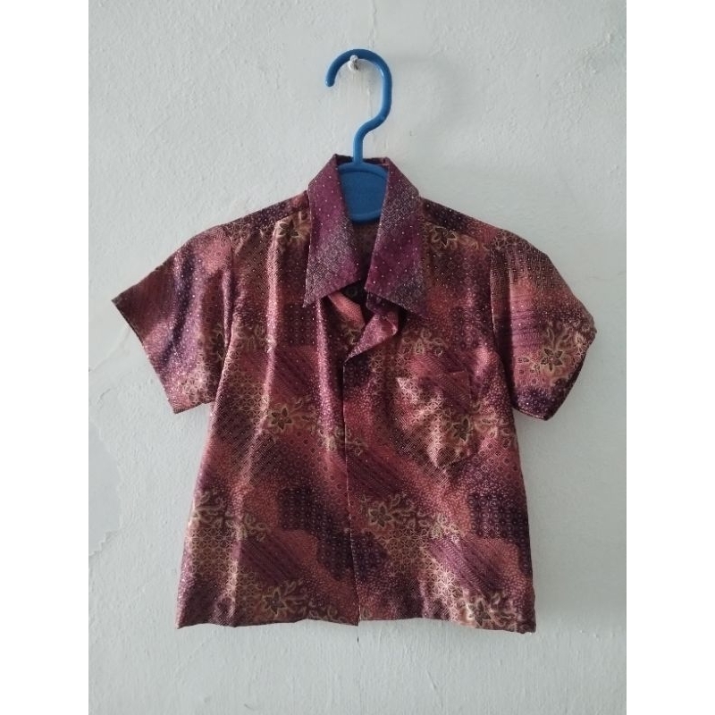 Preloved Kemeja Batik Anak Bahan Satin