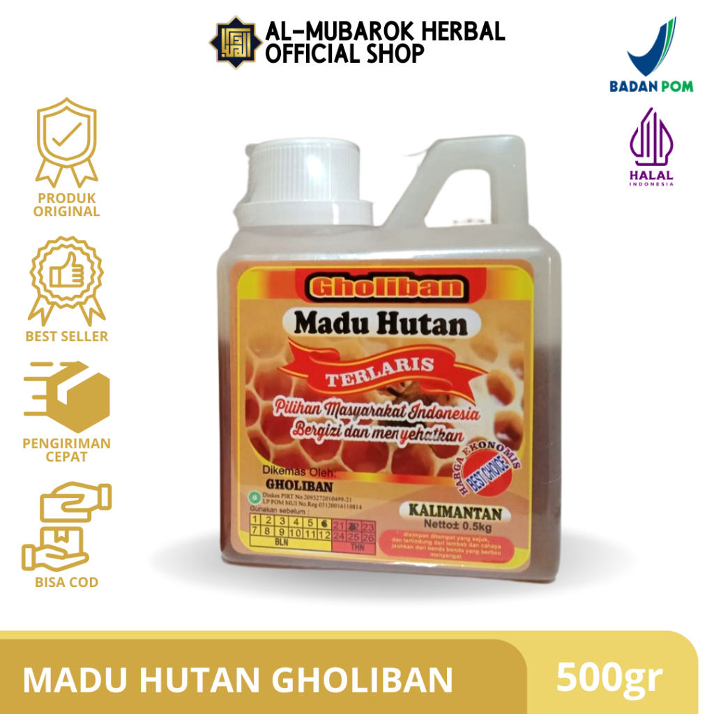 

Madu Hutan Gholiban Kalimantan 500gr Original BPOM Madu Ghaliban Goliban KLM Terlaris 500 Gram Setengah Kilo Asli Riau