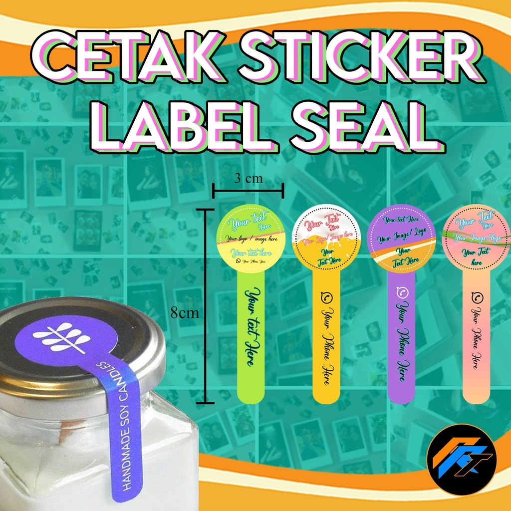 Stiker Segel Tutup Botol dan Toples Kustom
