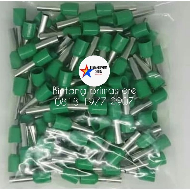 Skun Kabel Ferrules / Scun Botol Ukuran 6 mm Warna Hijau
