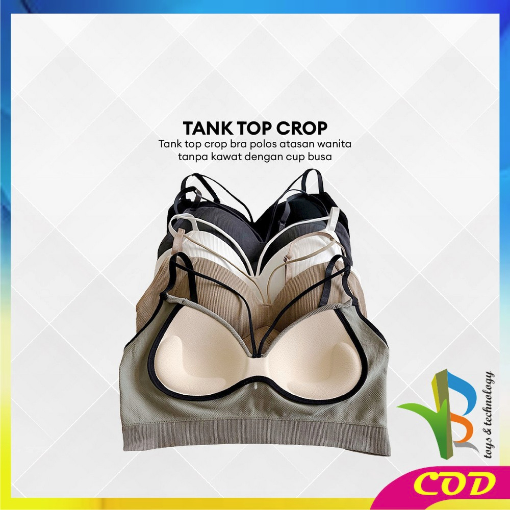 RB-P297 Tank Top Bra Wanita V-Neck Ada Cup Bra / Tank Top Crop Sexy Atasan Pakain Dalam Wanita Tangtop Bra Import