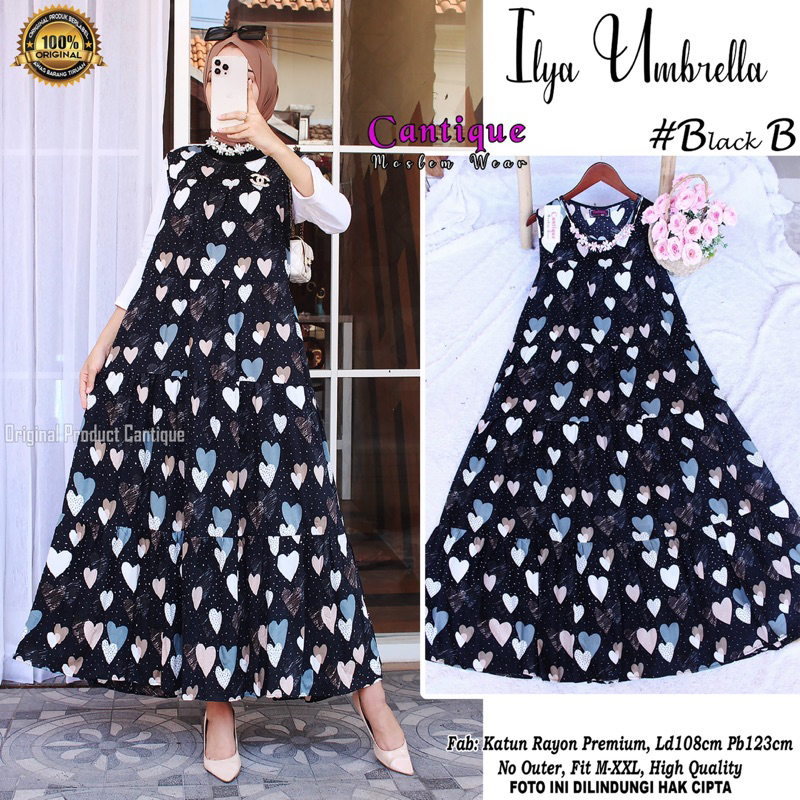 Ilya umbrella inner dress by CANTIQUE dan SRIKANDI ORIGINAL BERLABEL (inner dress motif bunga bunga 