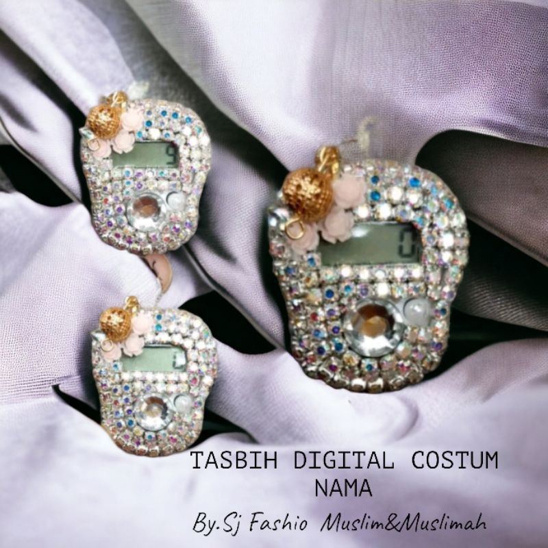 Tasbih Digital Hias Diamond Costum Nama