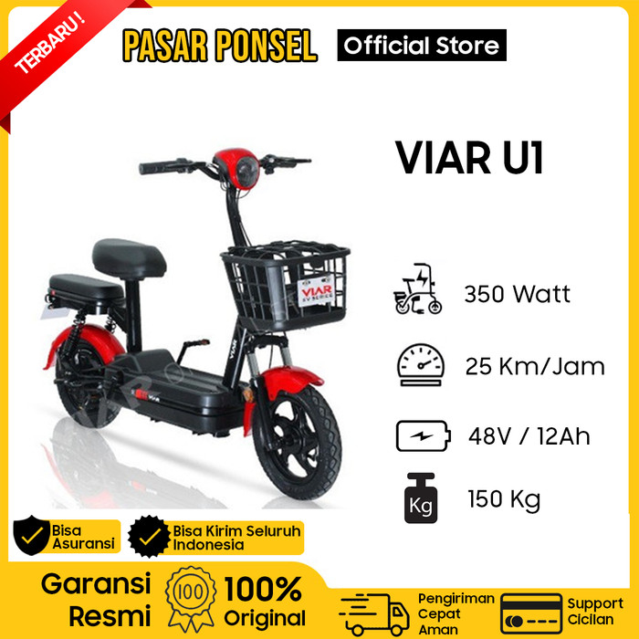 VIAR U1 SEPEDA LISTRIK GARANSI RESMI VIAR ETRMURAH
