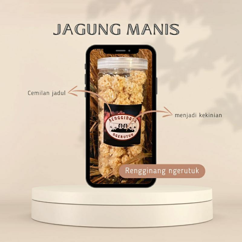 

Rengginang Bulat Matang Rasa Jagung Manis Toples 1300ML Snack Jadul Kekinian