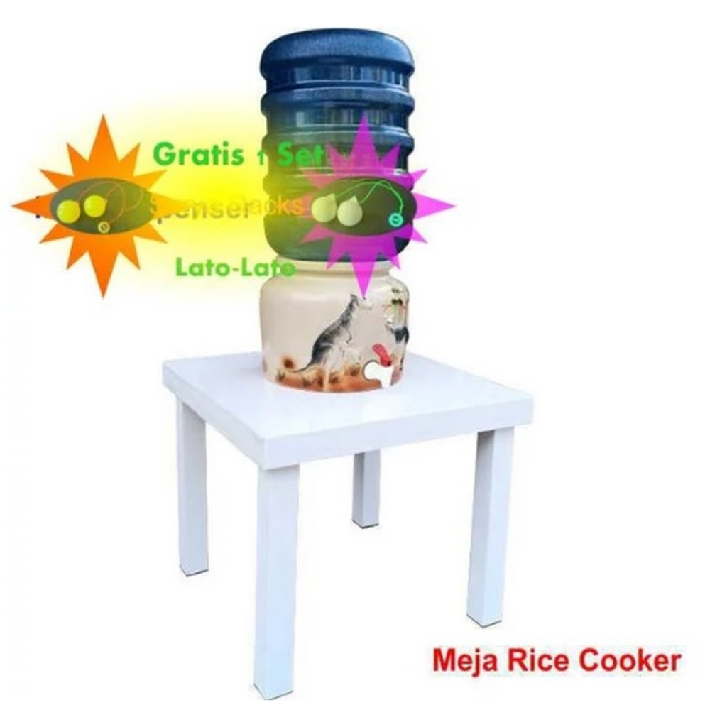 Meja Dispenser( Putih ) Minimalis, Rak Dispenser,  Meja Galon Dispenser, Meja Rice Cooker