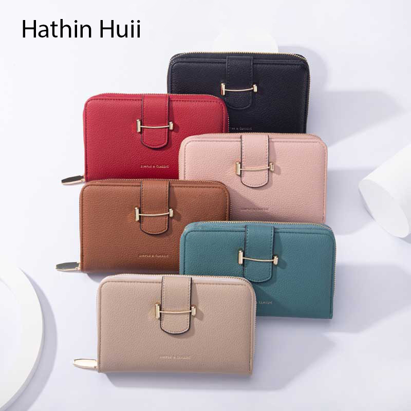 Hathin muii - Dompet panjang impor fashion korea Dompet LipatWanita Lipat Bahan Kulit PU Leather Premium dompet wanitaritsleting