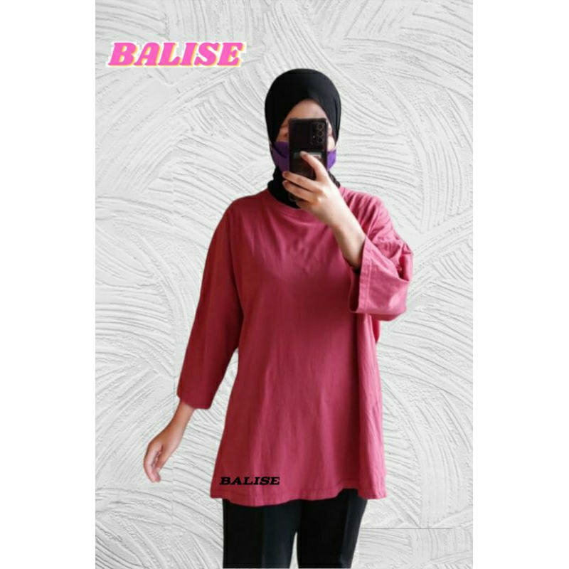 ✨BALISE ORIGINAL || KAOS OVERSIZED SLIT DAILY TOP JUMBO XXL BASIC POLOS  LENGAN 7/8 || PREMIUM ORIGINAL BALISE || BISA COD ✨