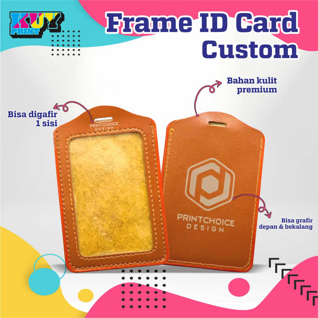 

Frame id card custom kulit sintetis / id card Holder / custom grafir