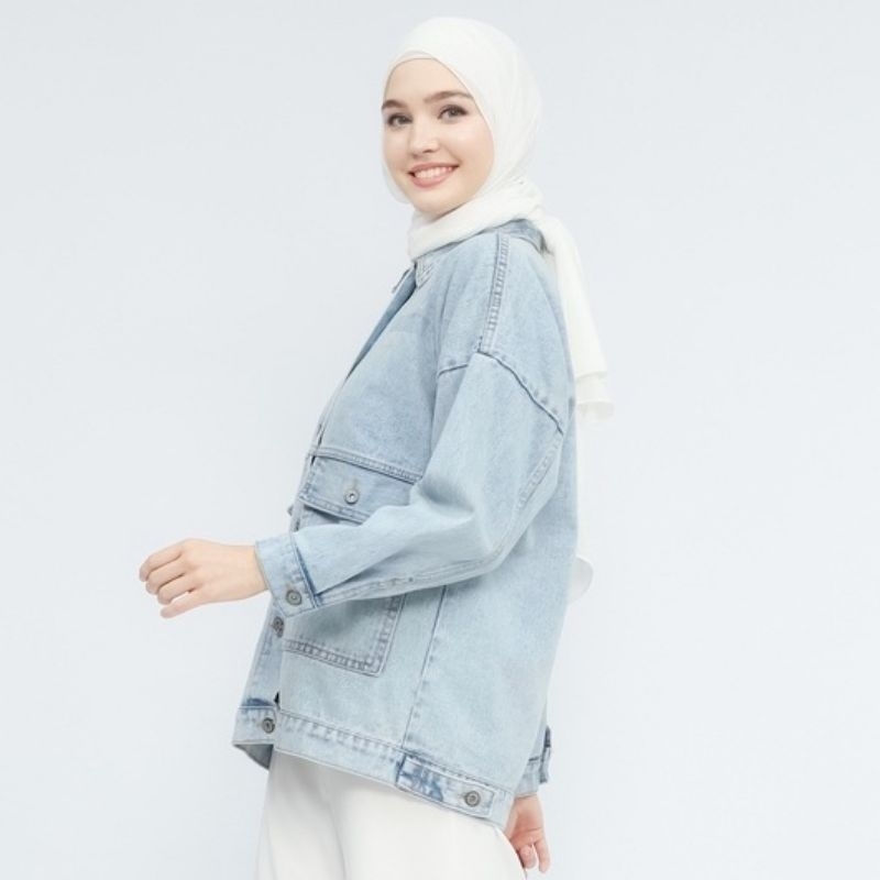 Jennie Jaket Jeans Wanita Denim Oversize