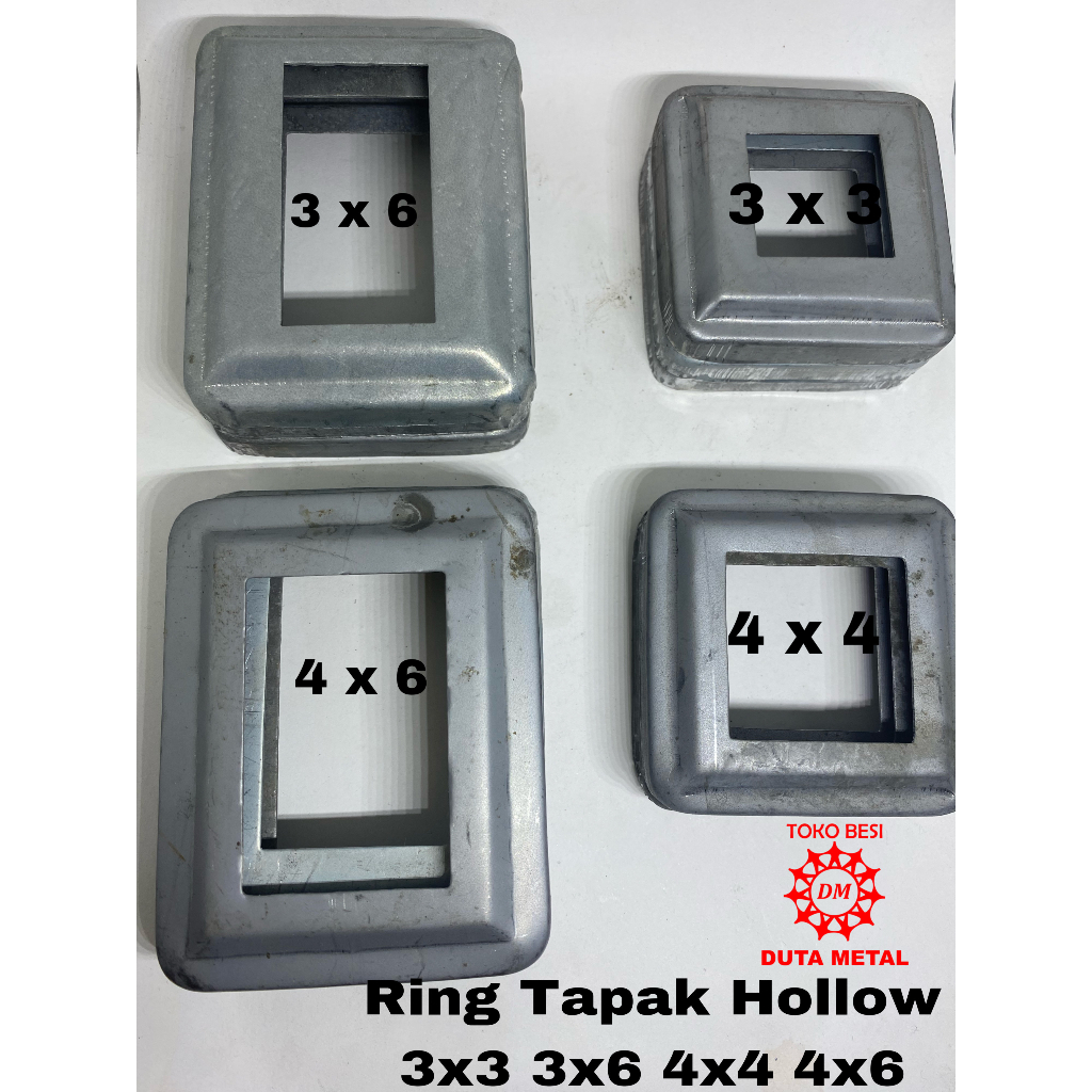 Ring Tapak Hollow Besi Plat / Ring Tapak Minimalis / Aksesoris Pintu Pagar Besi 3x3 3x6 4x4 4x6.