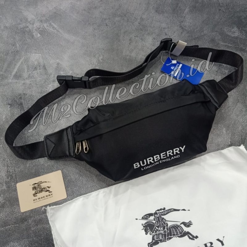 Waistbag Burberry Nylon Black Belt bag tas pinggang Import