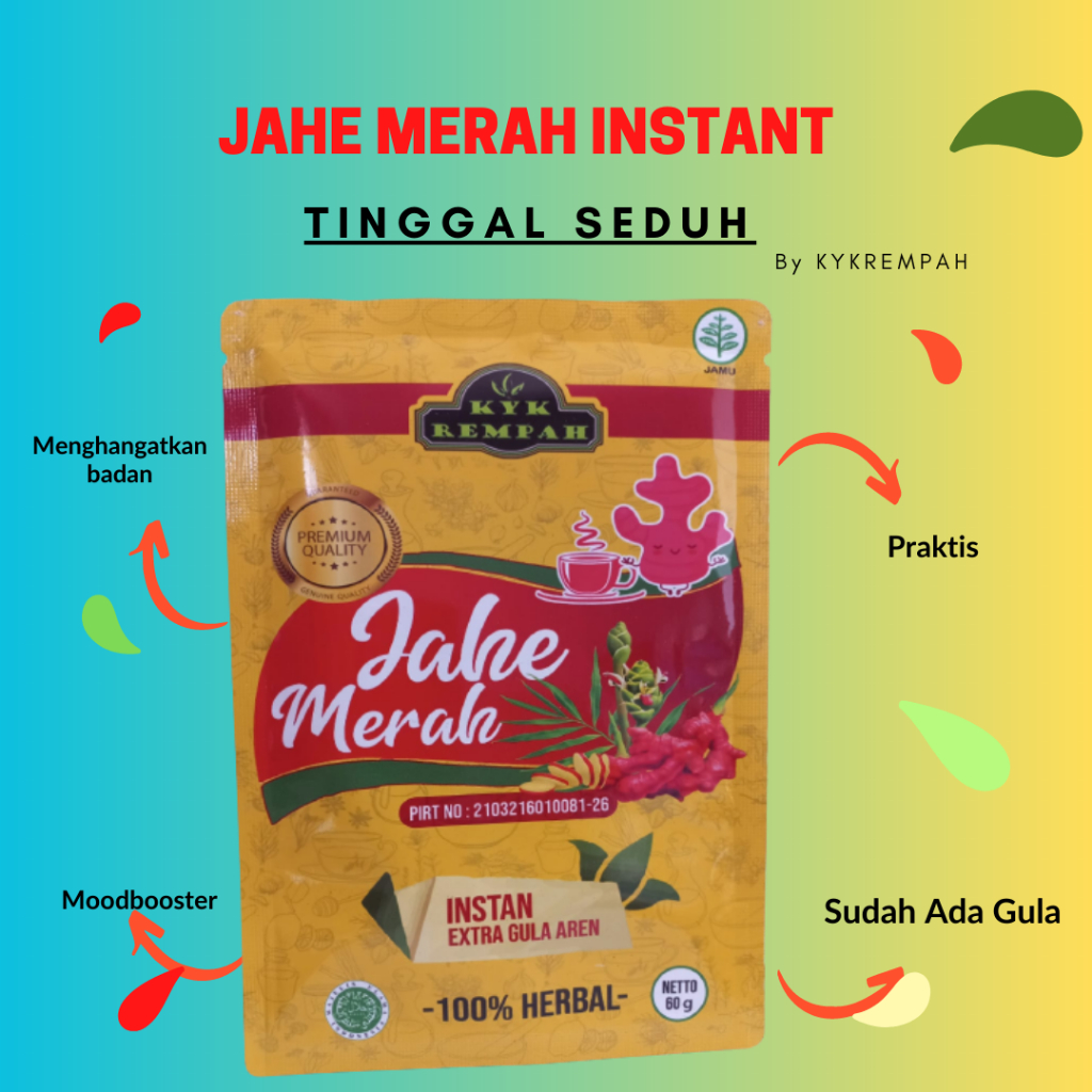 

Jahe Merah Instant + Include Gula [POUCH]| Praktis Tinggal Seduh