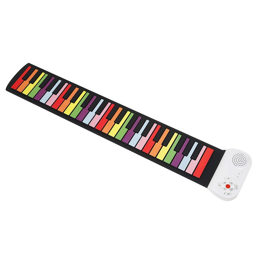 Rixton 49 Key Rainbow Hand Roll Piano Portable Foldable Multi-function USB Electronic Piano Pemula Berlatih Bermain Piano Elektronik