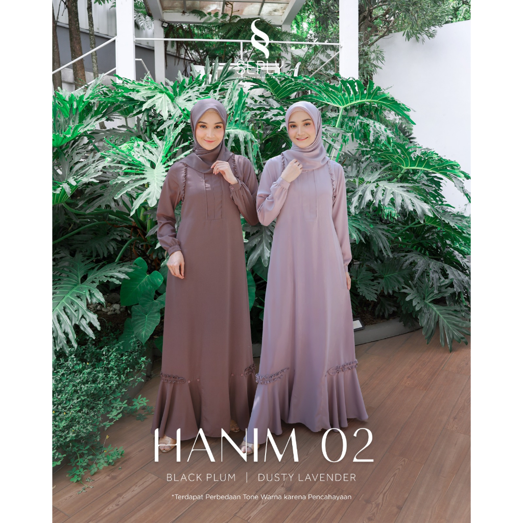 HANIM 02 BLACK PLUM, DUSTY LAVENDER DAILY DRESS, GAMIS HARIAN, KASUAL DRESS SEPLY