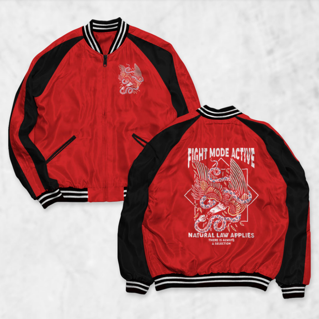 Fortglass Jaket Sukajan Motif MODE Sablon Jaket Pria Wanita Distro Unisex Japan Premium Original
