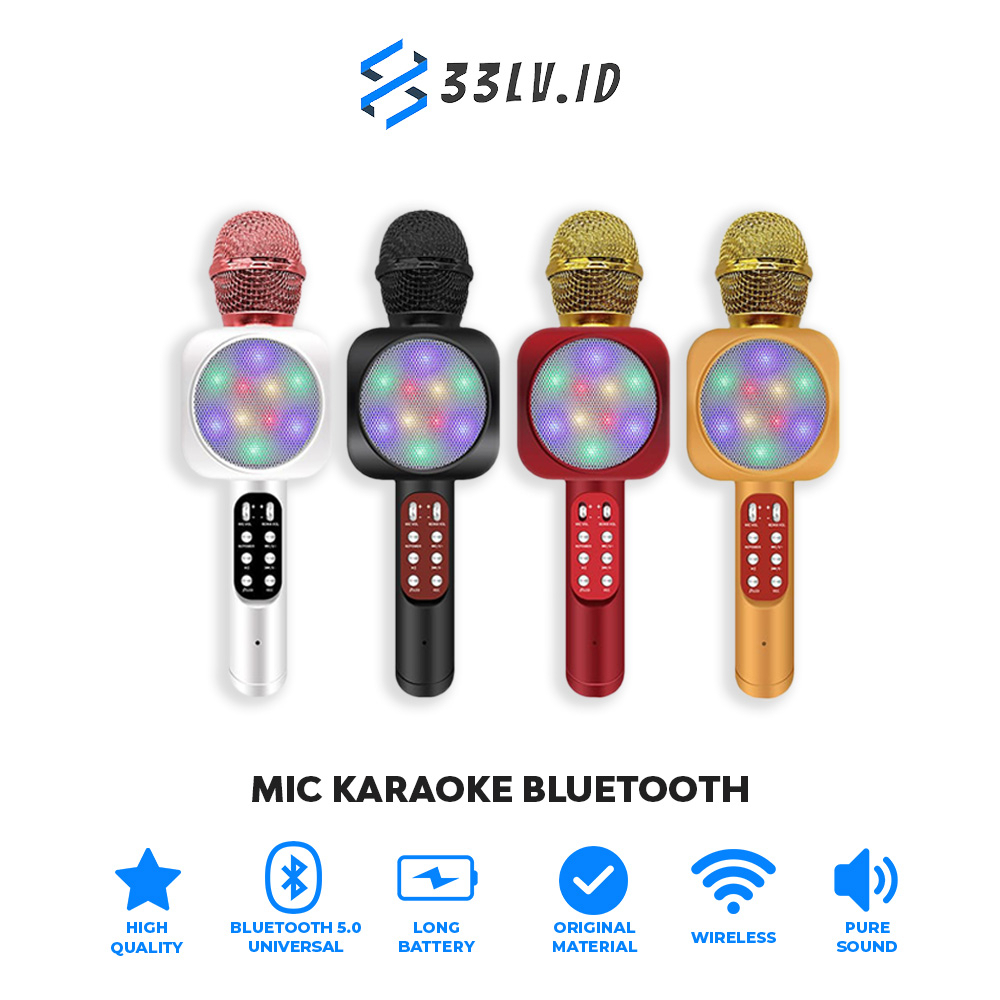 【33LV.ID】Mic WS1816 Wireless Karaoke Bluetooth LED RGB Speaker
