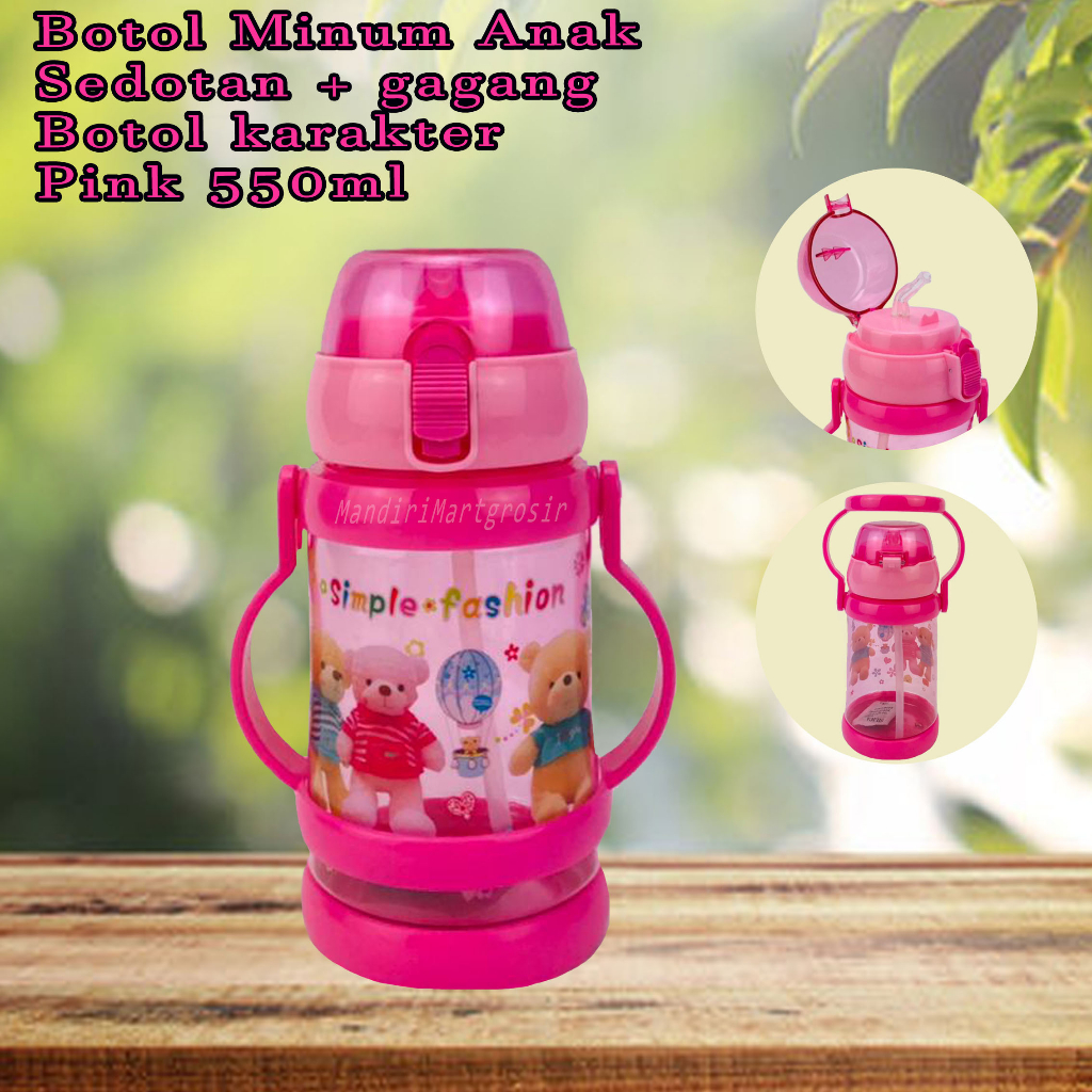 Botol Sedotan &amp; Gagang* Botol Minum Anak* Botol Karakter* 550ml