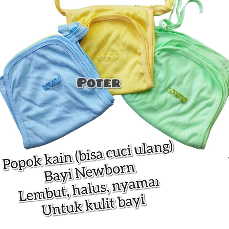 popok bayi baby baru lahir new born kain tali ikat cuci ulang katun warna polos lembut underpad alas