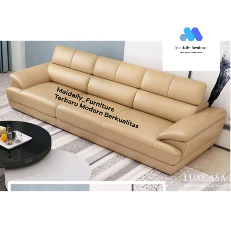 sofa kulit 3 seater / sofa ruang  tamu minimalis / Sofa Modern Mewah Berkualitas / Model sofa terbar