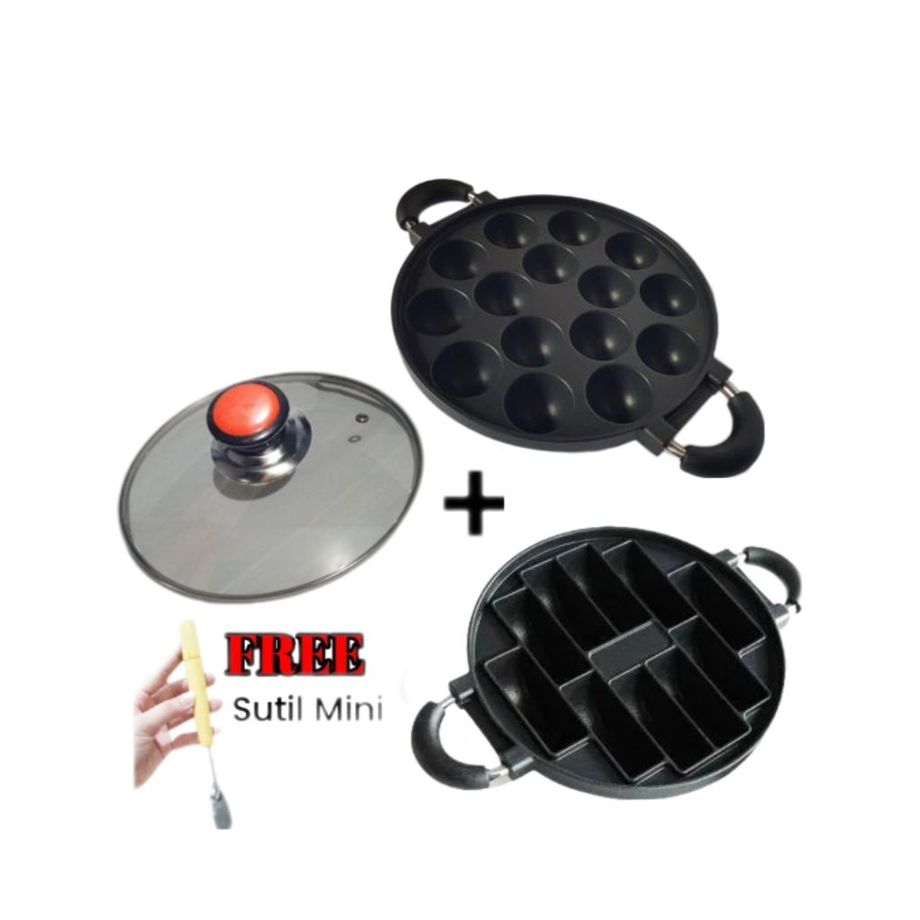Cetakan Kue - Cake Pan 15 Lubang Takoyaki - 10 Lubang Pukis - Cake Mold - Loyang Kue Takoyaki - Puki
