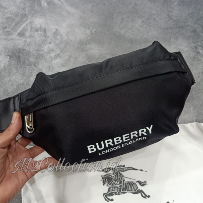 Waistbag Burberry Nylon Black Belt bag tas pinggang Import