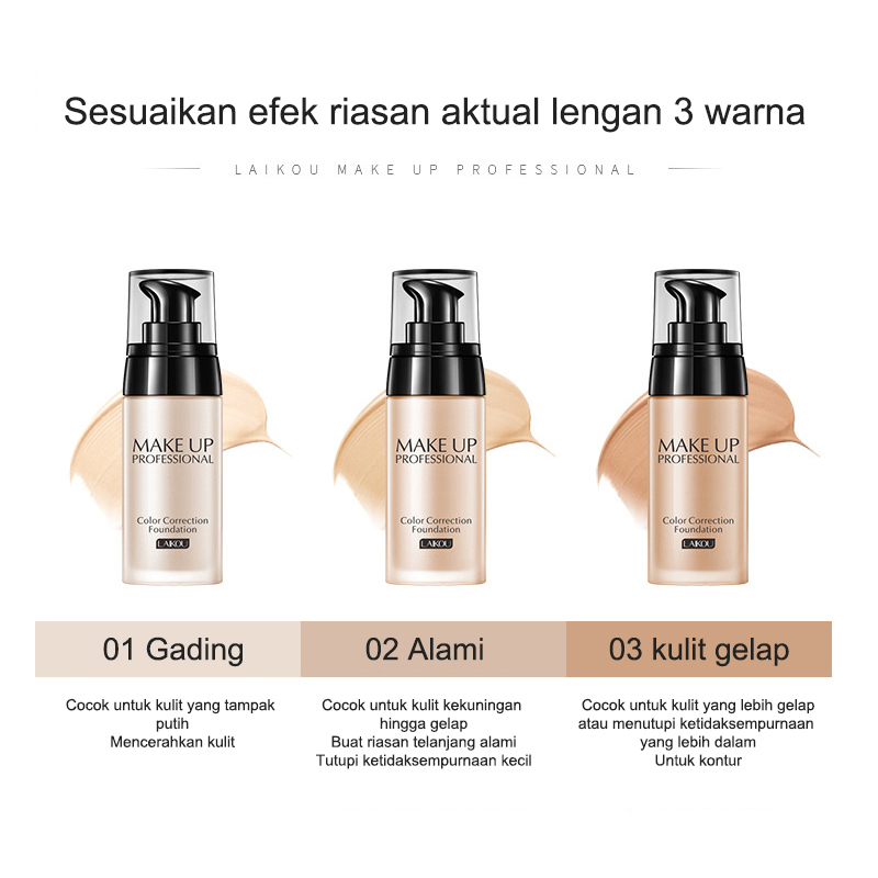 Liquid Foundation krim bb Concealer Foundation Cair Tahan Air Foundation Cair 40ml Tahan Lama 24 Jam Full Coverage