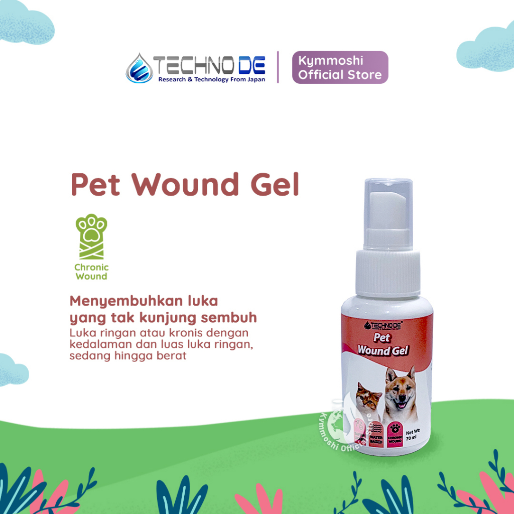 Techno De Pet Wound Gel Obat Luka Ringan dan Kronis Anjing Kucing 70ml