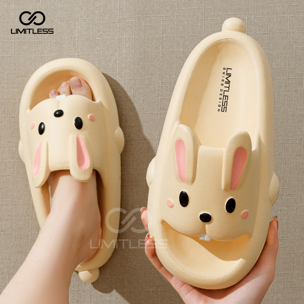 Sandal Kelinci Rabbit Anak Perempuan Terbaru 2023 Korean Style Sendal Bunny Anak Cewek Indoor Outdoor Empuk Lucu