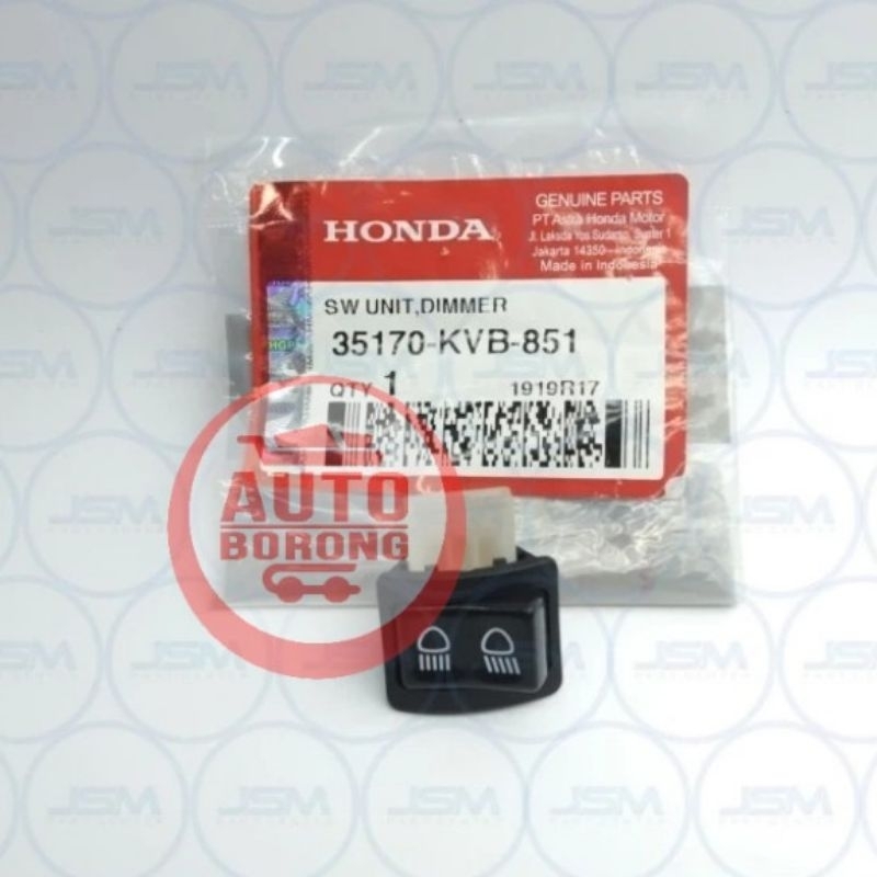 35170 KVB 851 Switch Tombol Dimmer Saklar Lampu Honda Beat Karbu Honda Original Genuine Part