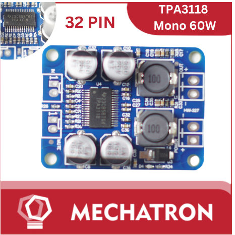 TPA3118 32 PIN ORIGINAL PBTL 1x 60W Mono Digital Amplifier Board