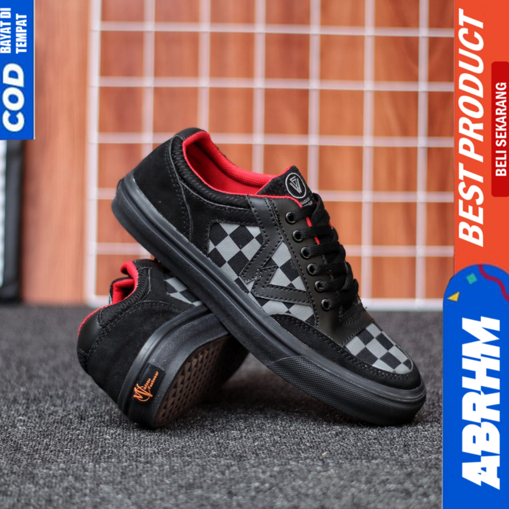 ABRHM Sepatu Sneakers Ukuran Besar 38-47 Hitam Sekolah Pria