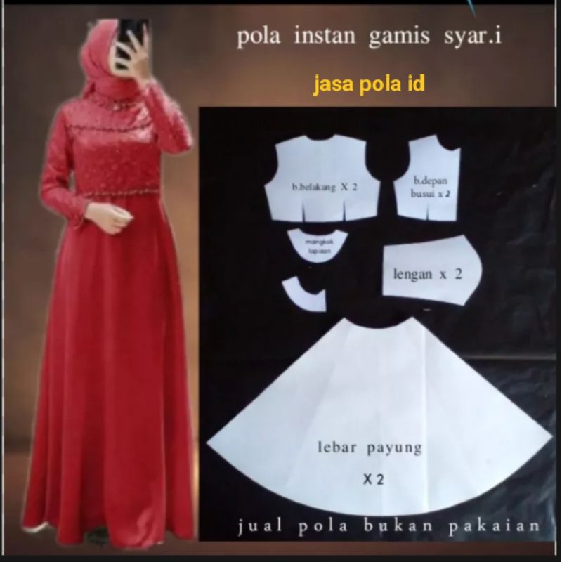 jual pola bukan jual baju. pola jiplak gamis payung. jasa pola id. /polabaju instan polabajugamis