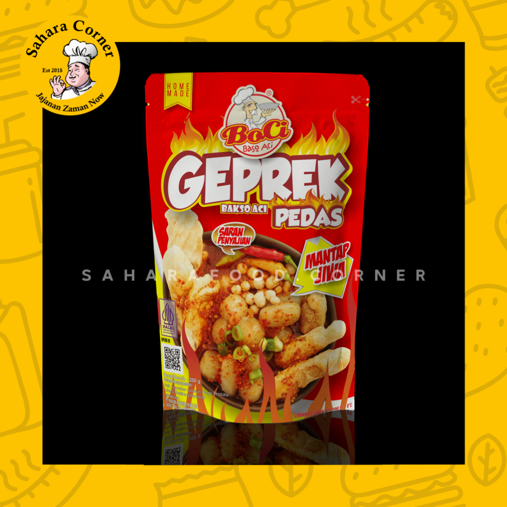 

Baso Baso Aci Geprek Mantap Jiwa/ Boci Geprek Extra Pedas / Boci Geprek/ Boci Extra Pedas Mantap Jiwa