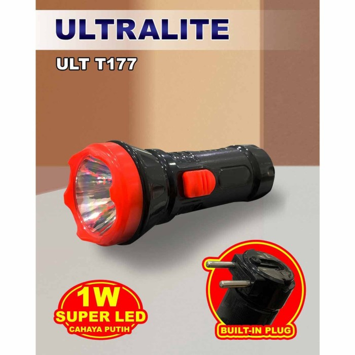 Senter Tangan Ekonomis Ultralite T 177 1 Watt Super Murah Terang 2 Mode