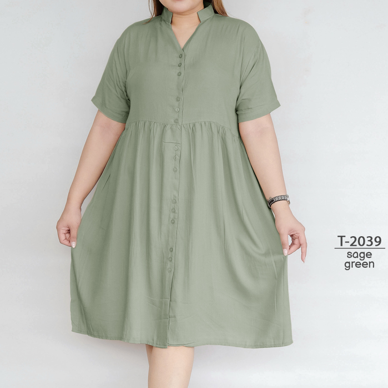 ARENA - Dress Rayon Jumbo dan Standard Kancing Depan