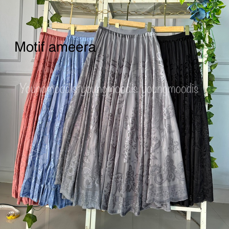 youngmoodis super premium ameena rok brokat kombinasi beludru velvet import super halus dan mewah