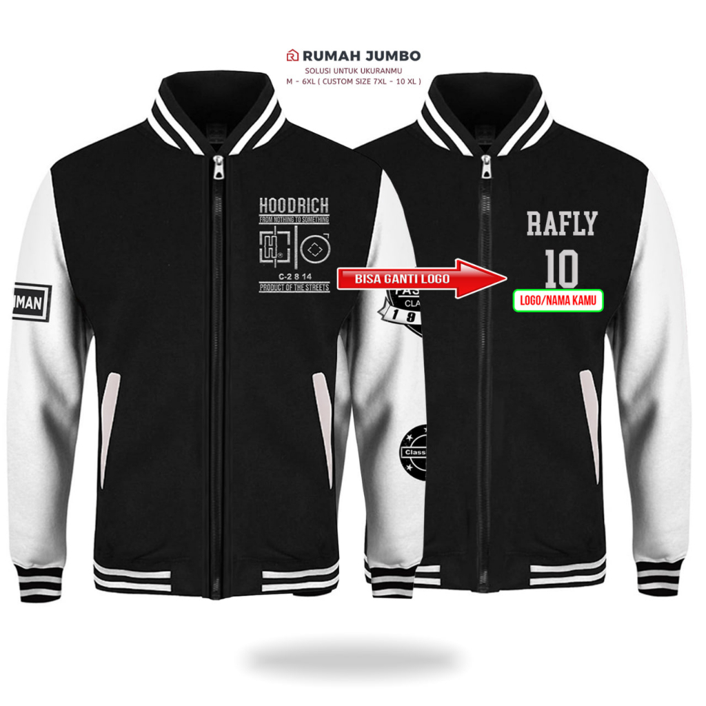 Jaket Varsity Hdc Oversize (M - 6XL) Sweater varsity baseball bomber original