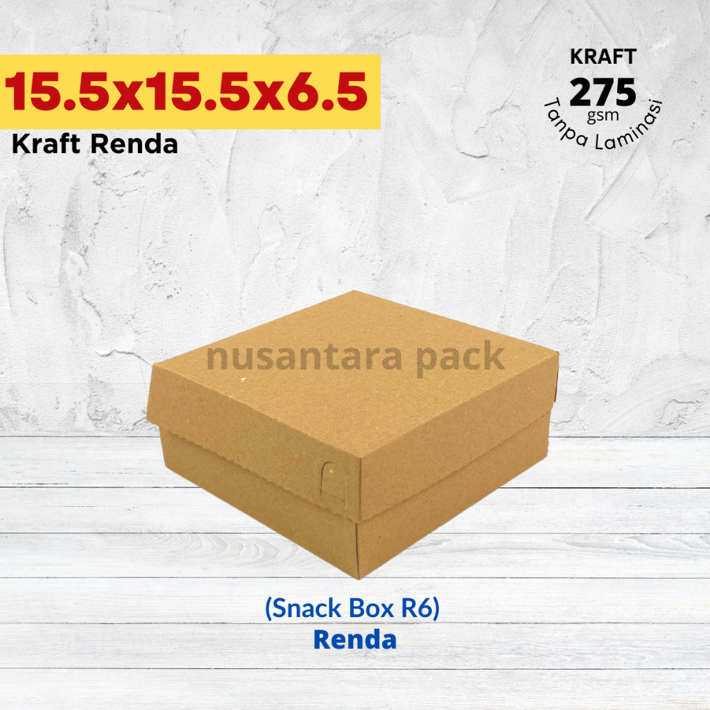 Box Snack Kue Kemasan Makanan Dus R6 15.5x15.5x6.5 16x16x7