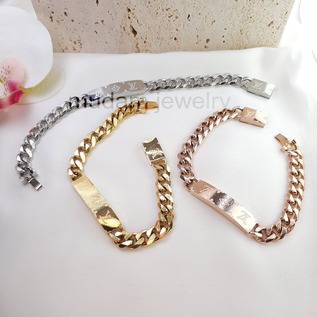 Gelang Rantai Bracelet Charm Model L* Unisex Gaya Kasual dan Elegan