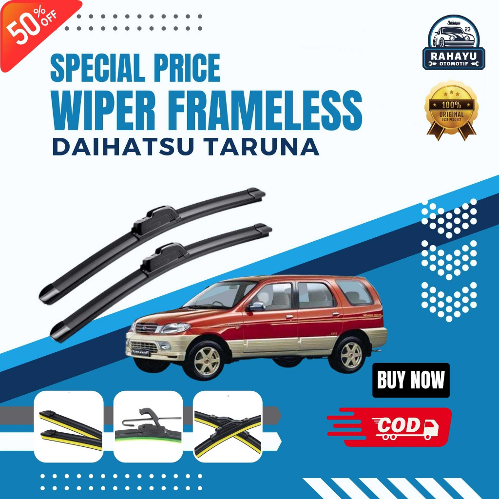 ( BERGARANSI ) Wiper Mobil Frameless Daihatsu Taruna Sepasang Isi 2 Pcs Kanan Kiri | Wiper Kaca Mobi