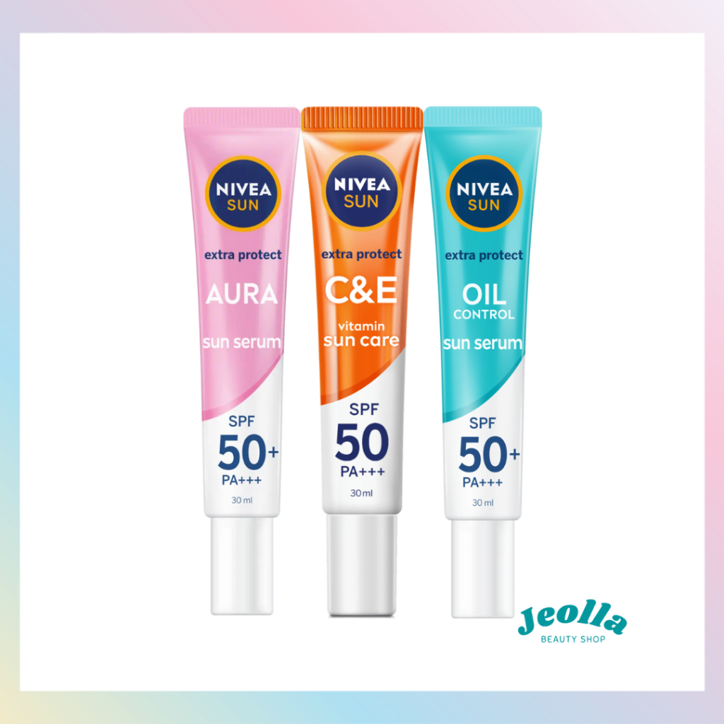 NIVEA Sun Face Protection Serum Spf 50+ Pa +++ (Instant Aura, Oil Control, Sun Extra Protect C&amp;E) 30 mL