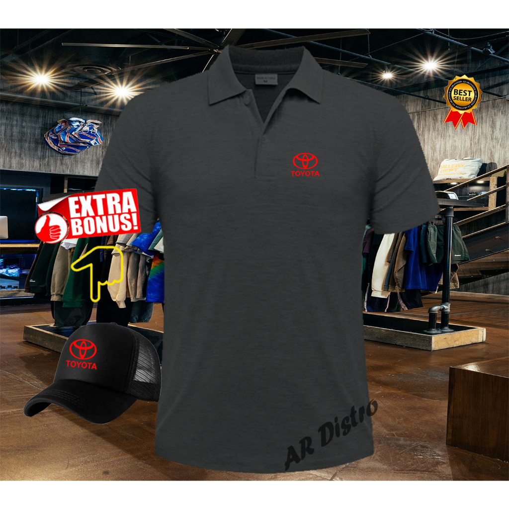GRATISTOPI KAOS POLO SHIRT PRIA/WANITA KAOS POLO IMPORT POLO TOYOTA TEXT RED KAOS POLO ORIGINAL QUAL