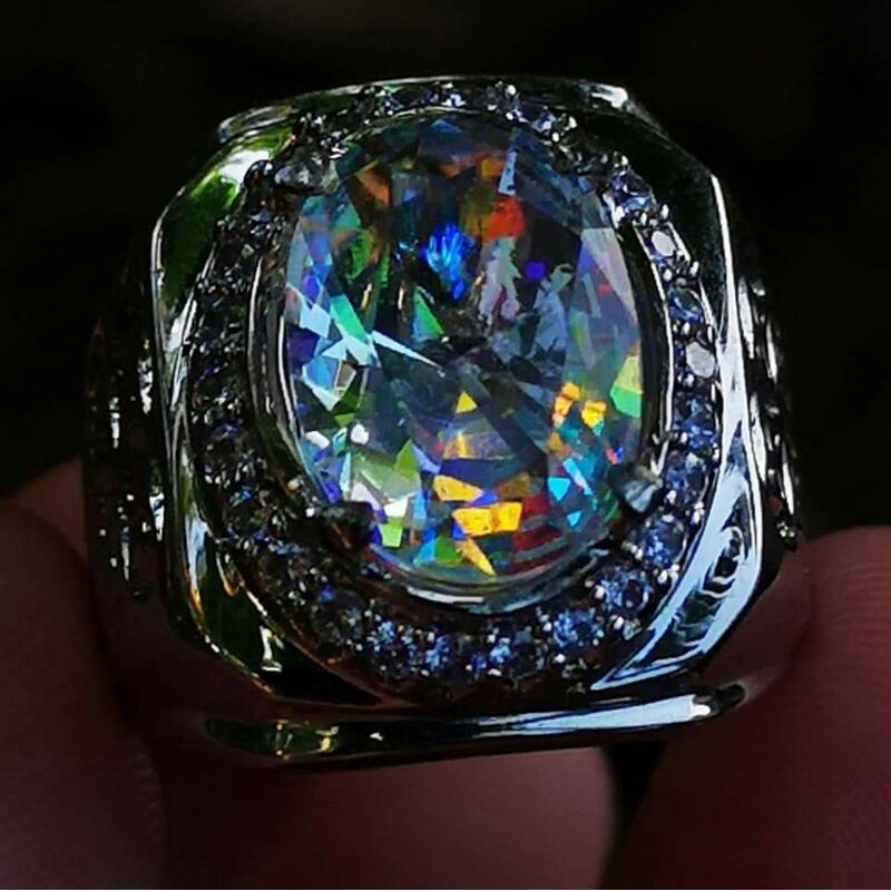 BATU PERMATA batu cincin kalimaya pelangi multy colors bisa bayar ditempat