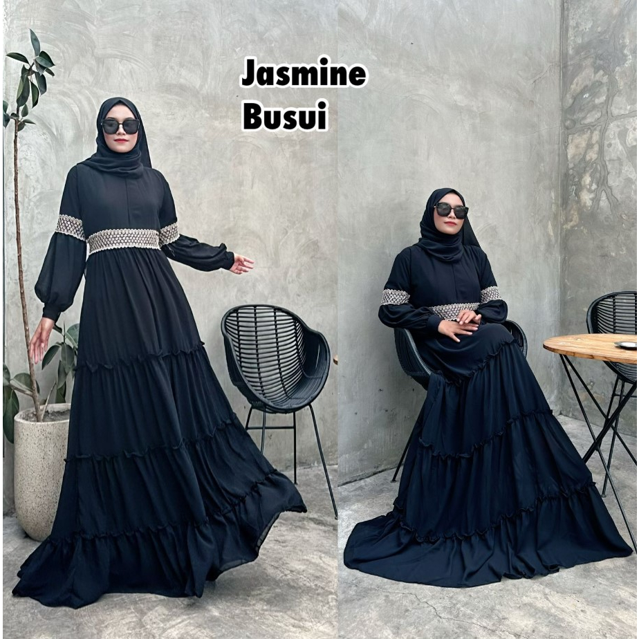 Abaya Hitam Turkey Gamis Dress Arab Saudi Turki India Dubai Jasmine