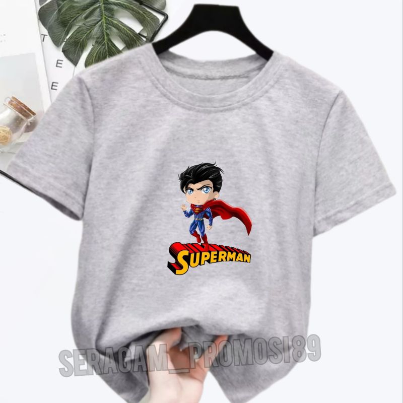 Baju Kaos Pendek Anak Laki SUPERMAN 2-10 Tahun / Kaos Katun Anak Murah / Kaos Oblong T-shirt Anak-Anak