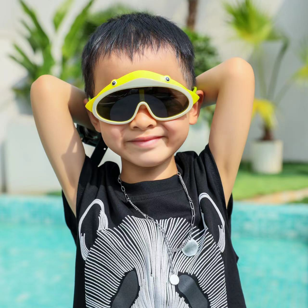 Kacamata Anak-anak Bayi Hiu Lucu Baru Bentuk Kartun Bingkai Silikon Anti-ultraviolet Kacamata Hitam Terpolarisasi Kerai Kacamata