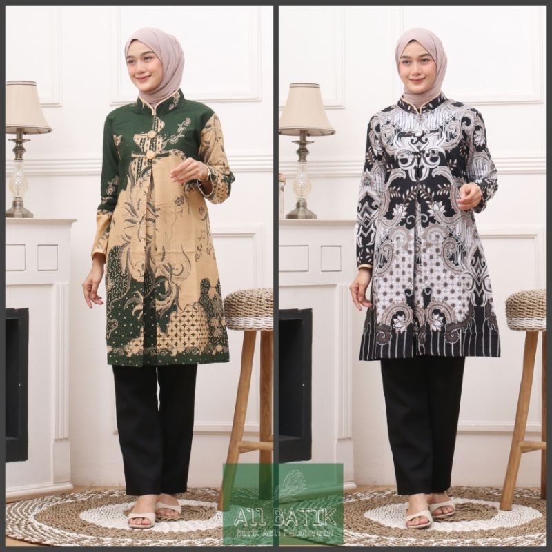 Tunik Batik Wanita Modern Atasan Batik Wanita Jumbo